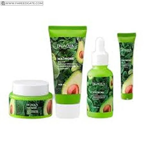 Bioaqua 4Pcs Niacinome Avocado Kit Cleanser Serum Cream & Eye Cream